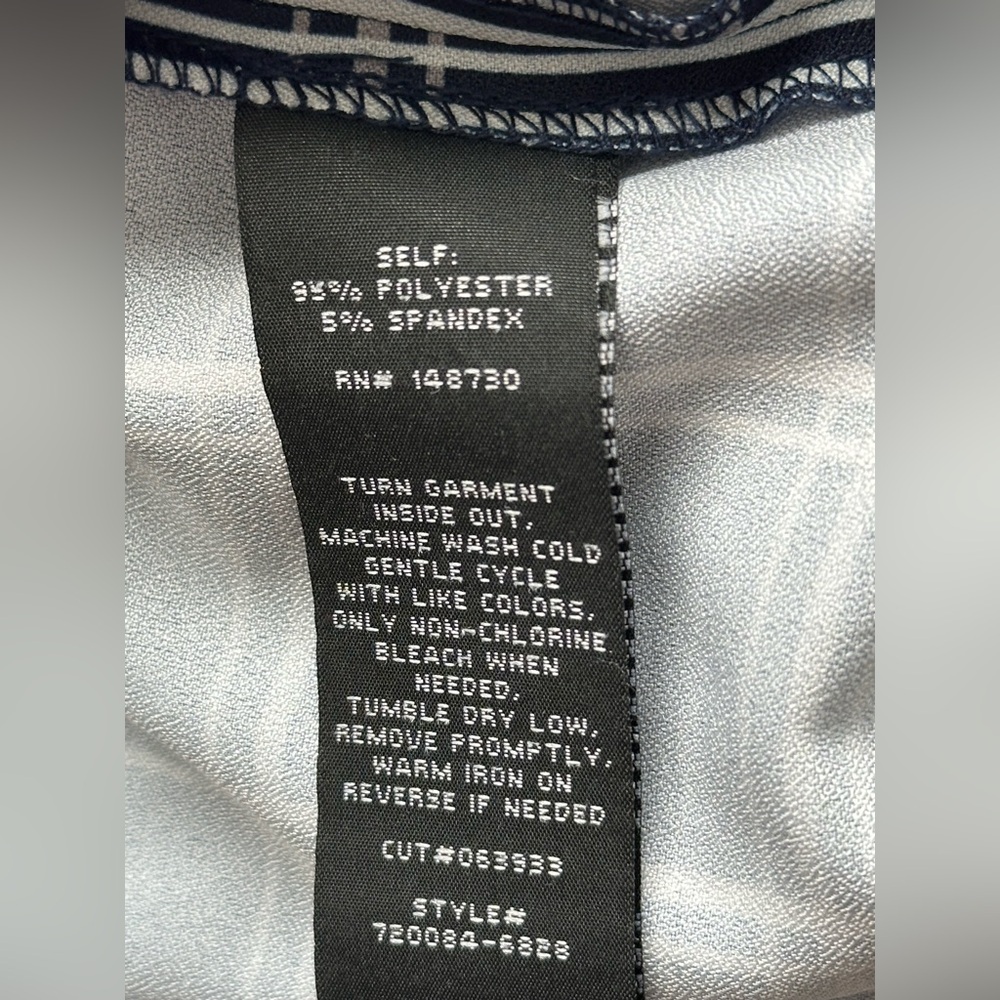 ECI New York Womens Navy Blue and White Plaid Longsleeve Midi Shift Dress size 4 - Picture 8 of 8